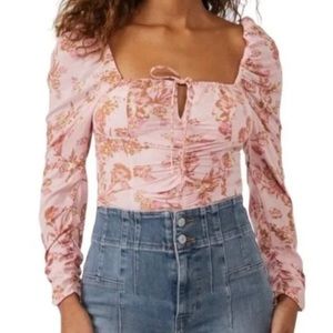 NWT Free people Medium pink Cropped top